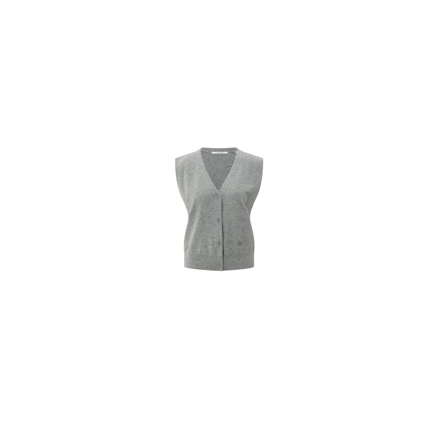 YAYA Gebreid gilet met V-hals medium grey melange