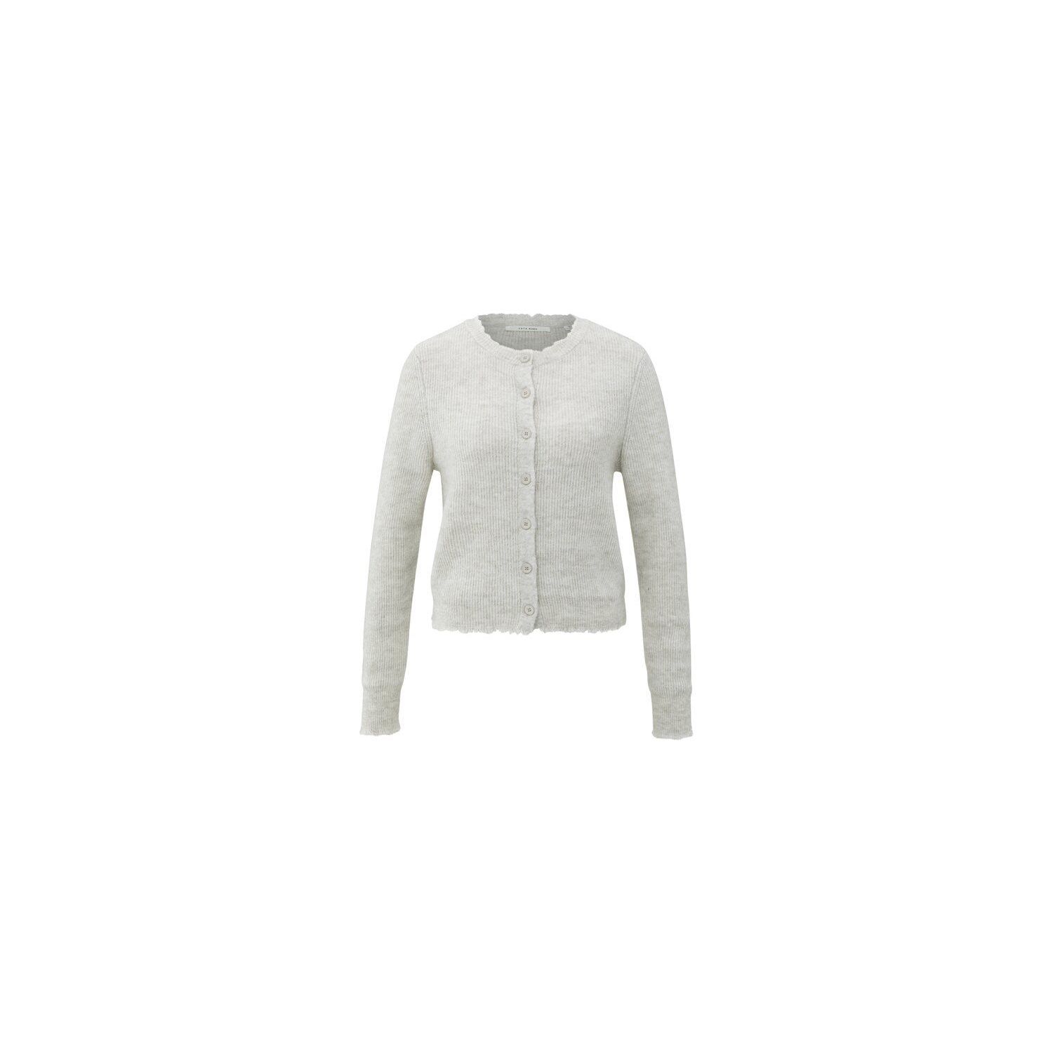 YAYA Vest met subtiele boorddetails cloud grey mel