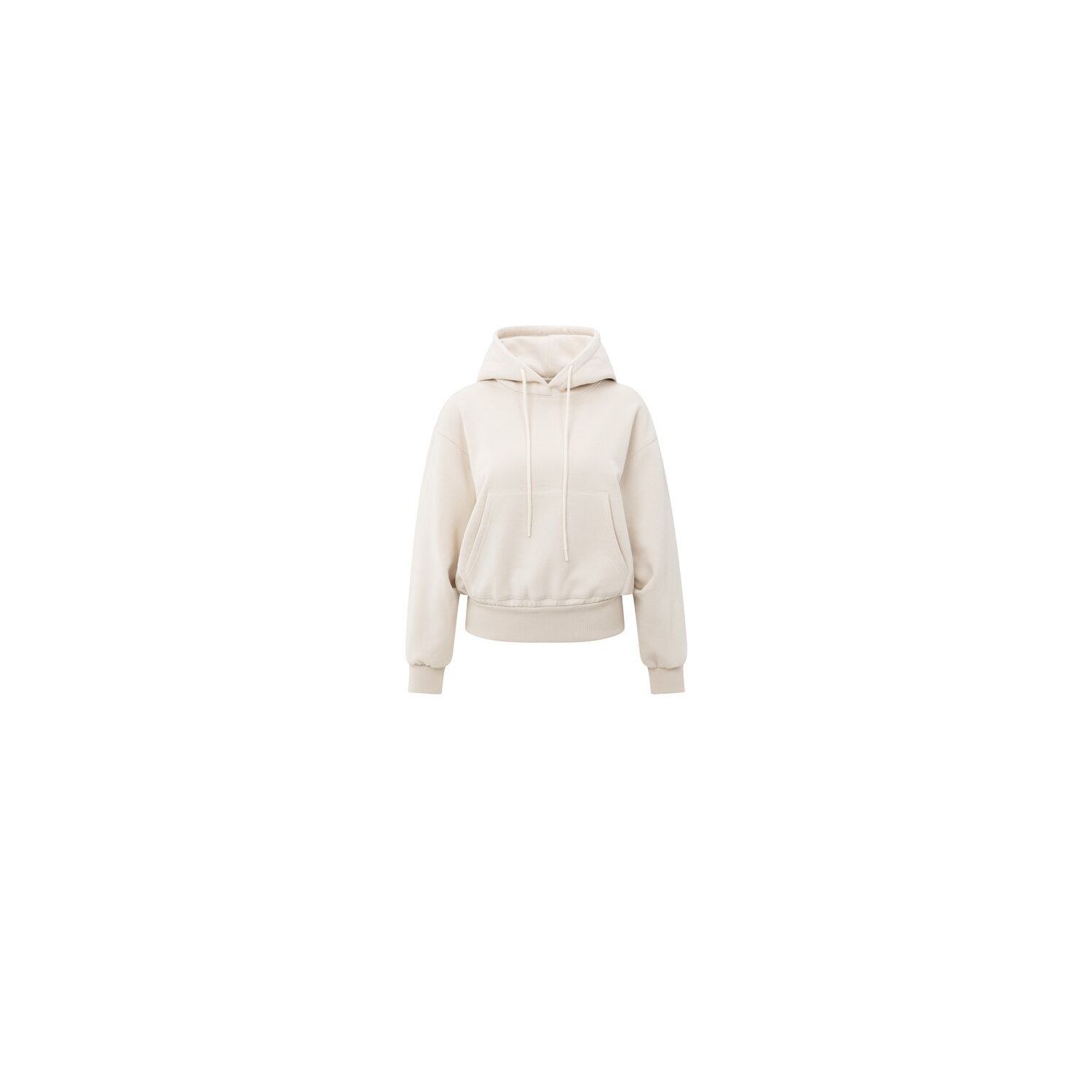 YAYA Hoodie met geplooide zoom chalk white