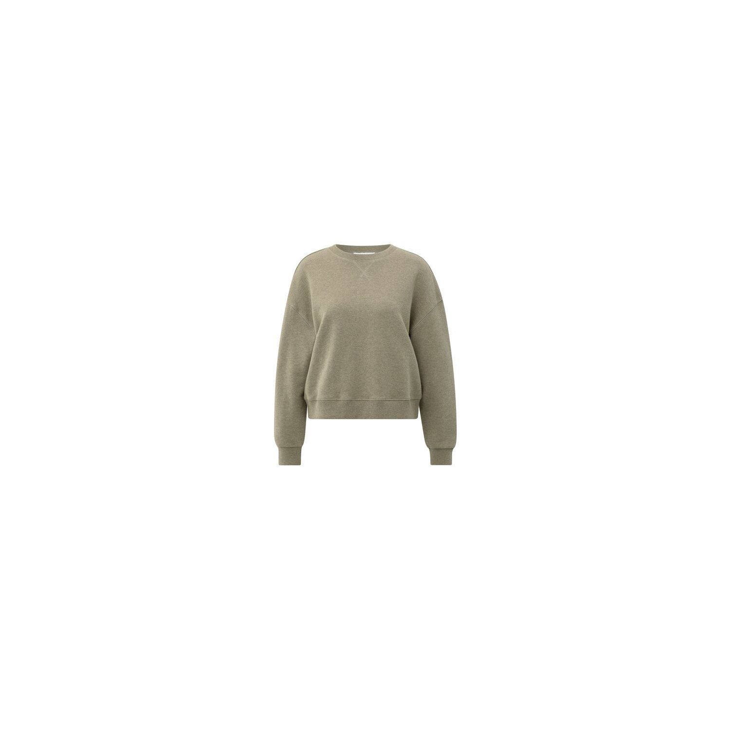 YAYA Sweater met ronde hals capers melange
