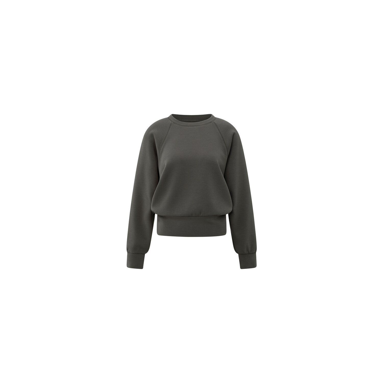 YAYA Fijngeribde raglan sweater dark night grey