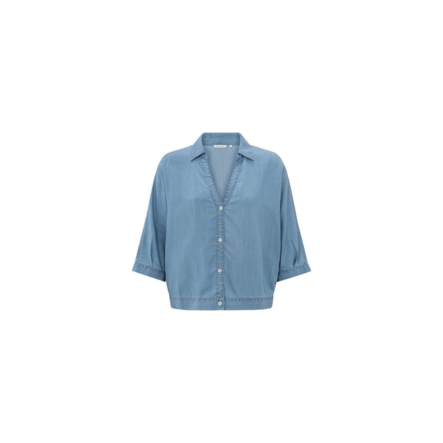 YAYA Lightweight chambray blouse chambrey
