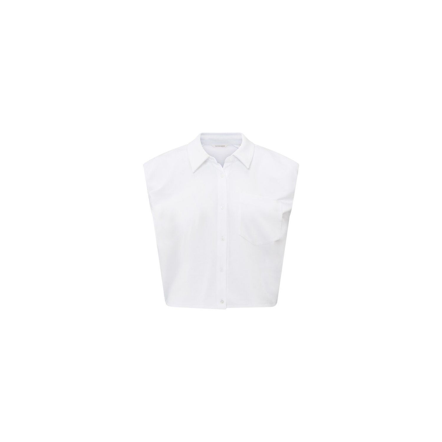 YAYA Jersey blouse with puff detail pure white