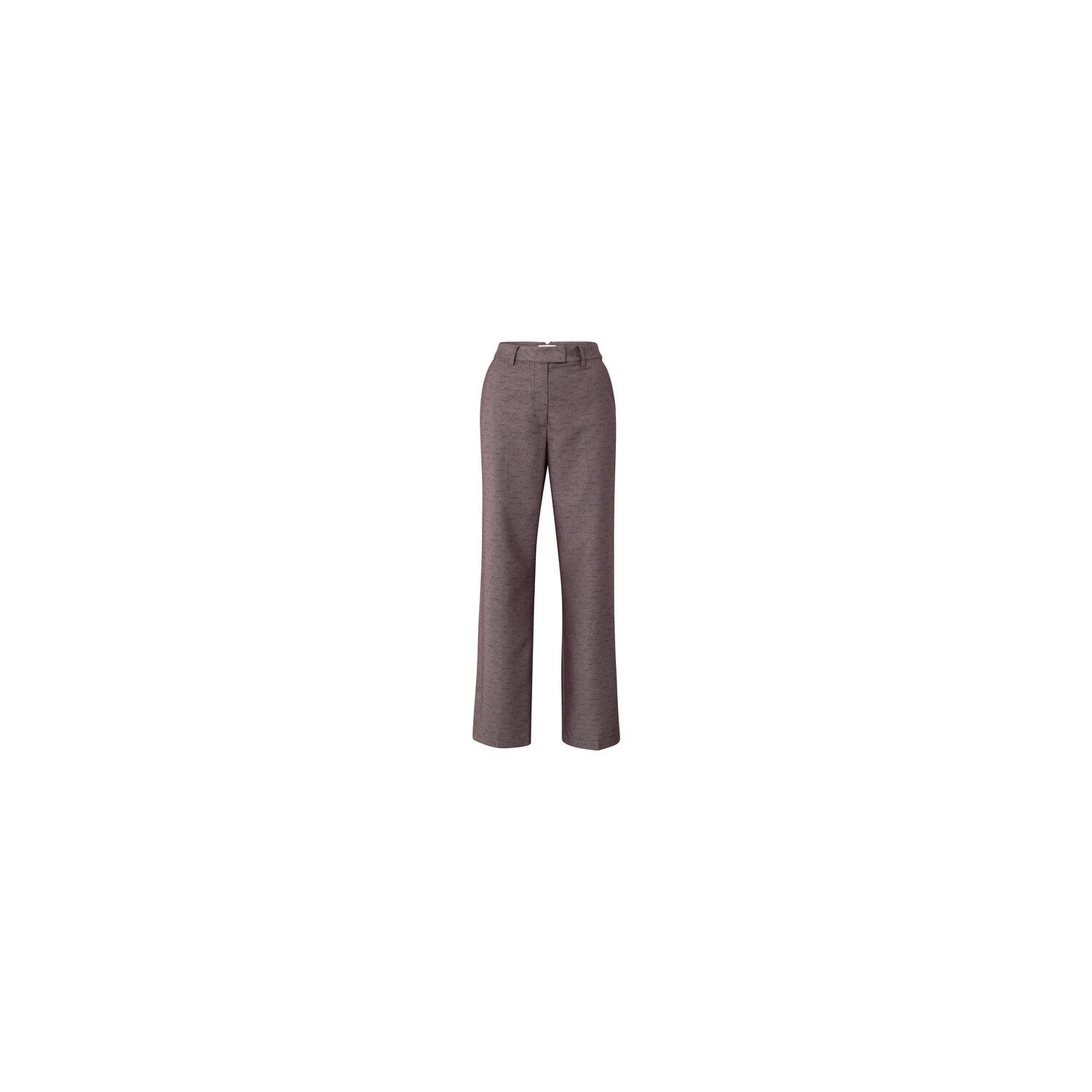 YAYA Glanzende geweven broek fudge purple dessin