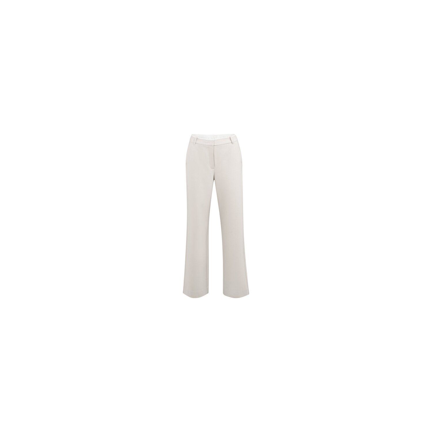 YAYA Geweven broek met wijde pijpen heather grey m