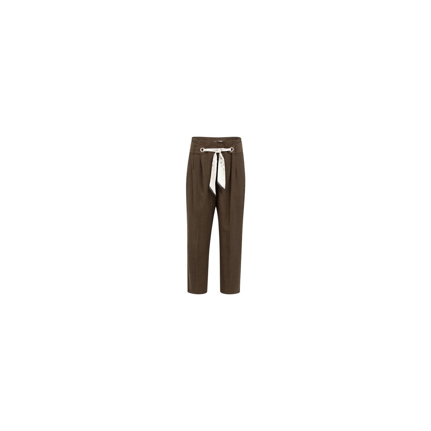 YAYA Broek met sjaalceintuur delicioso brown