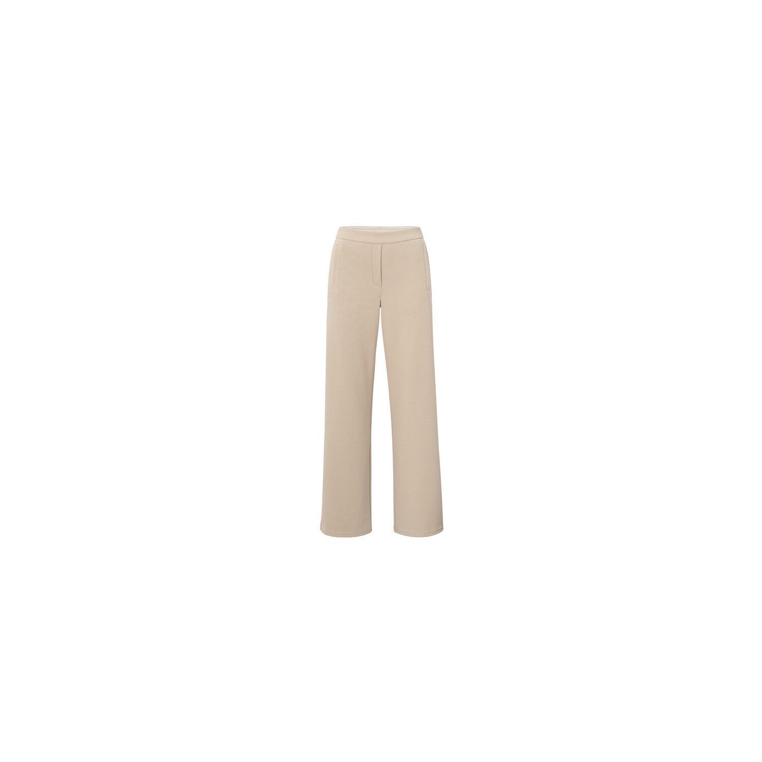 YAYA High-waisted wide-leg trousers twill beige