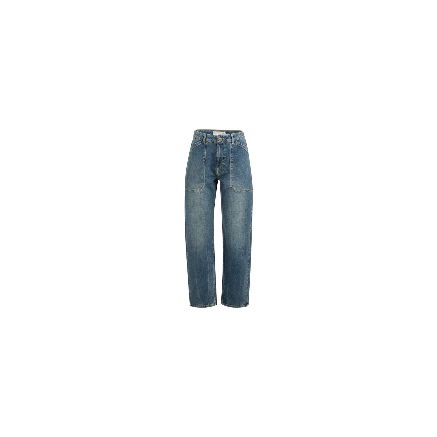 YAYA Cargobroek met laag kruis blue denim