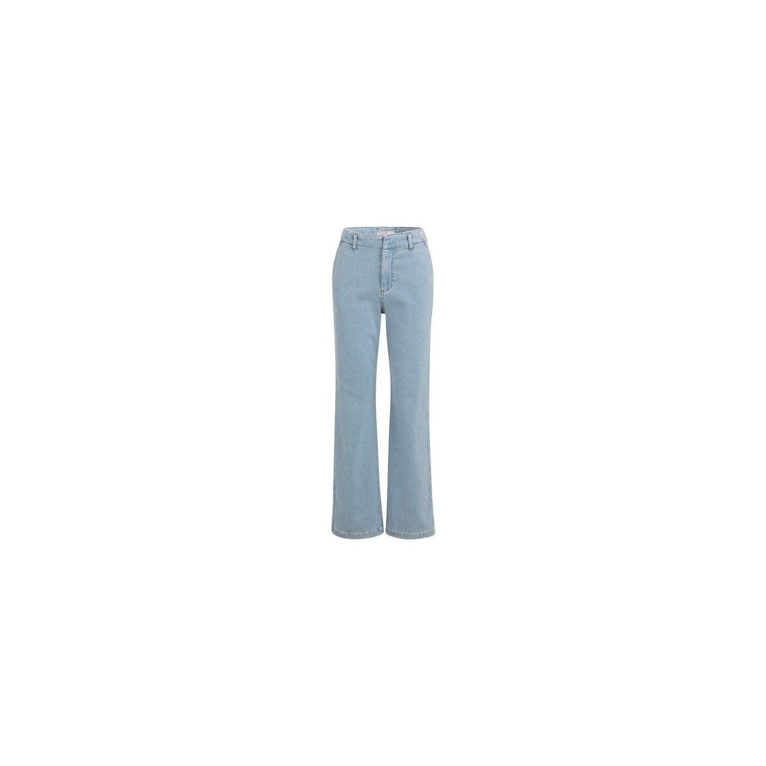 YAYA Chinojeans met paspelzakken mid blue denim
