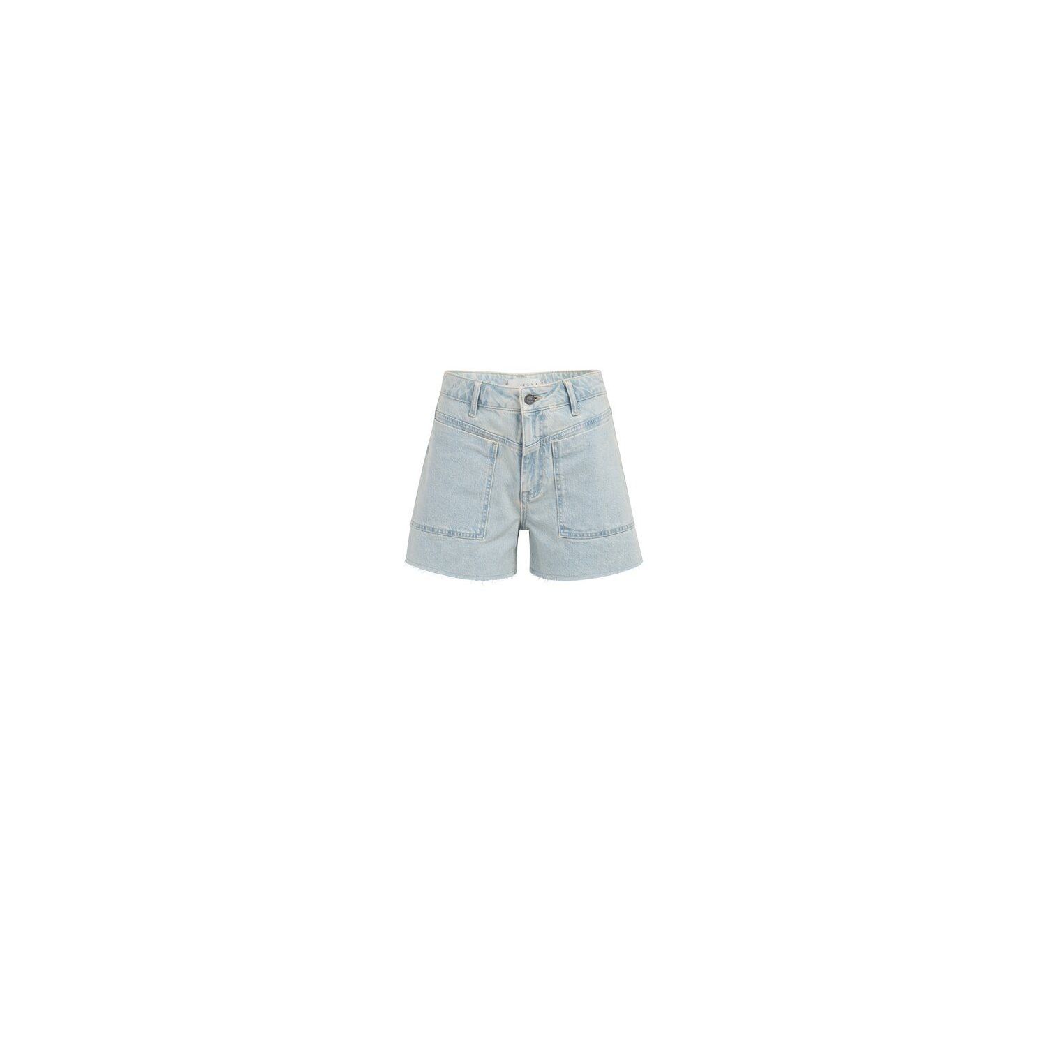 YAYA Loose fit colored worker short light denim