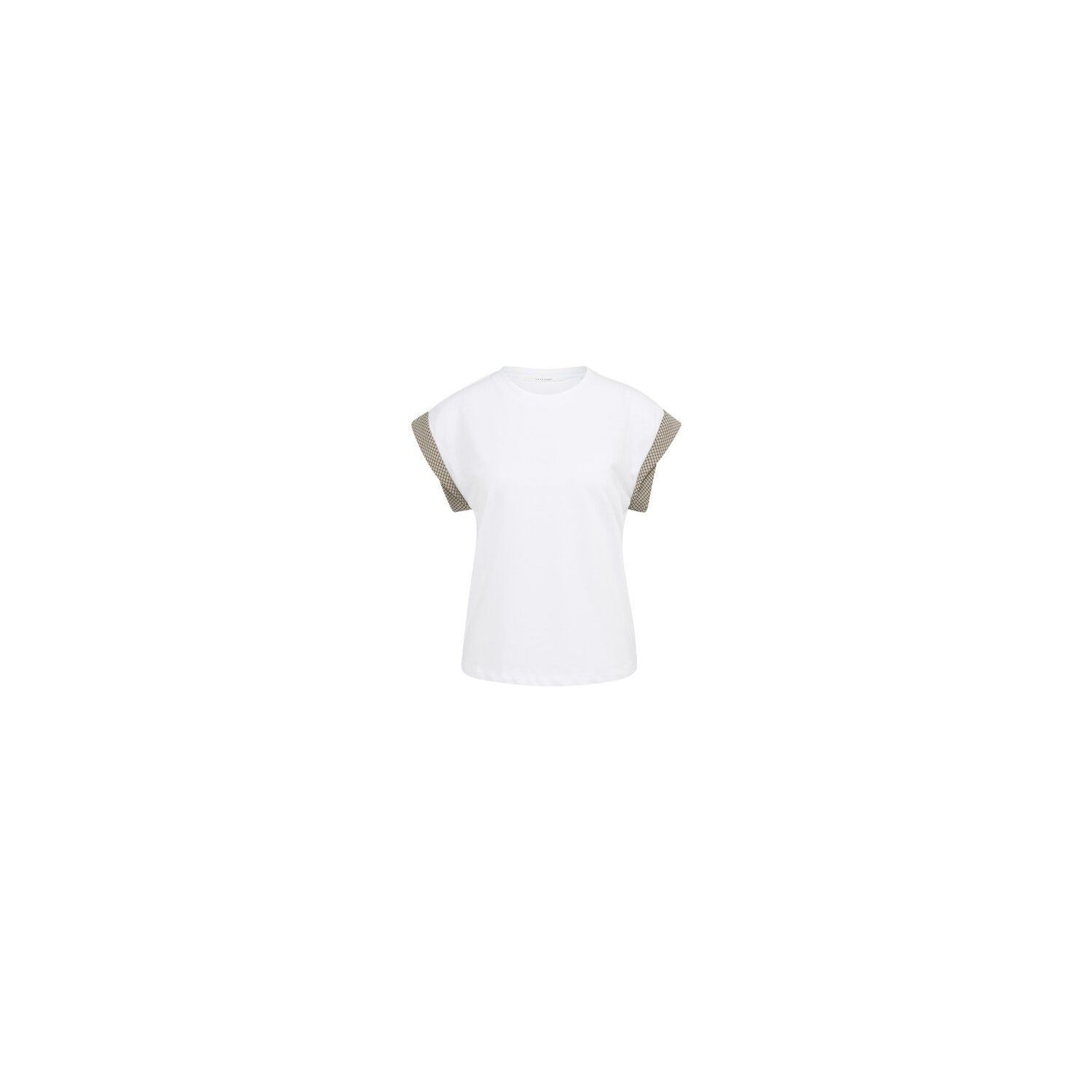 YAYA Top met geweven mouwdetails pure white