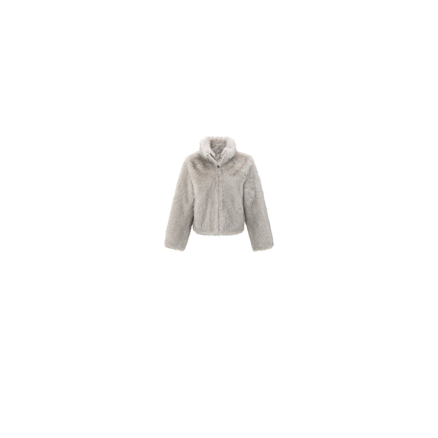 YAYA Jas van faux bont light grey
