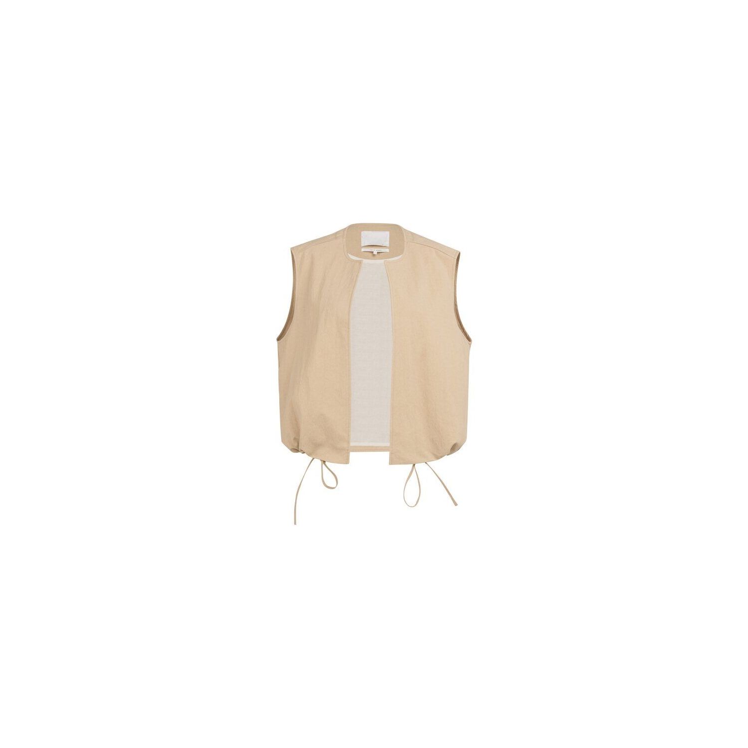YAYA Mouwloos zomerjack desert beige