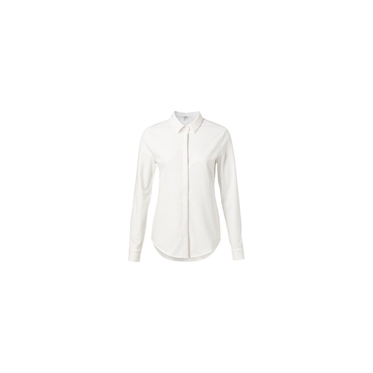 YAYA Jersey cotton blend shirt pure white