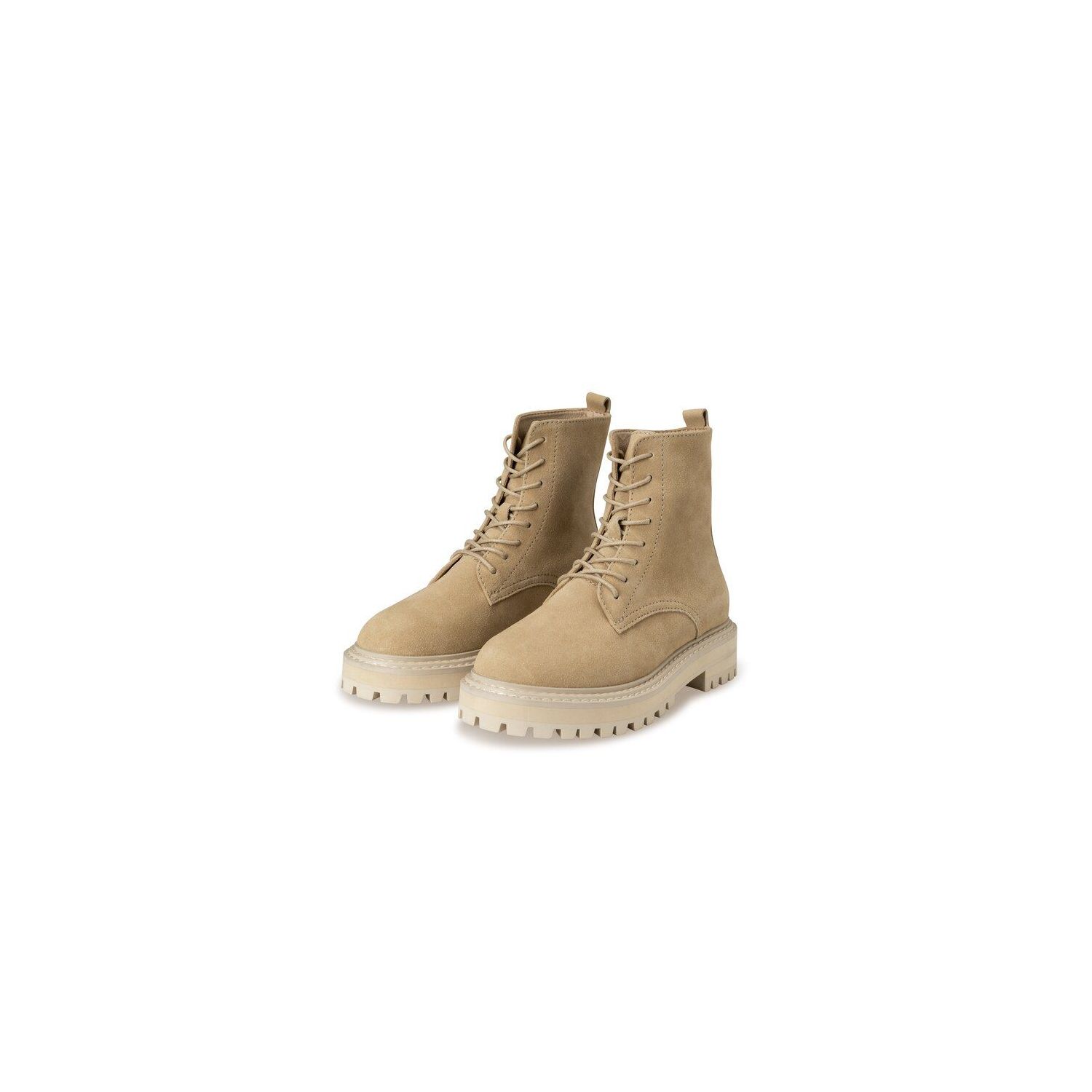 Yaya suede boot with bulky sole oat