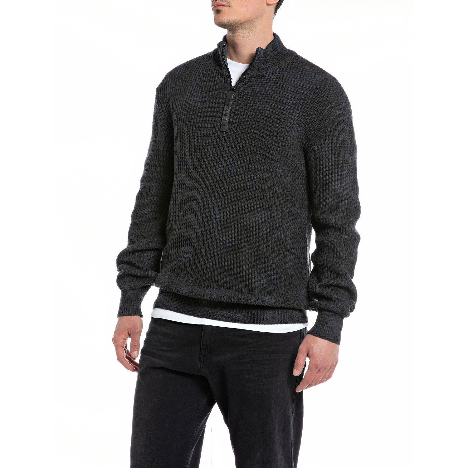 Replay uk2502 g22454d knit trui special dyed black