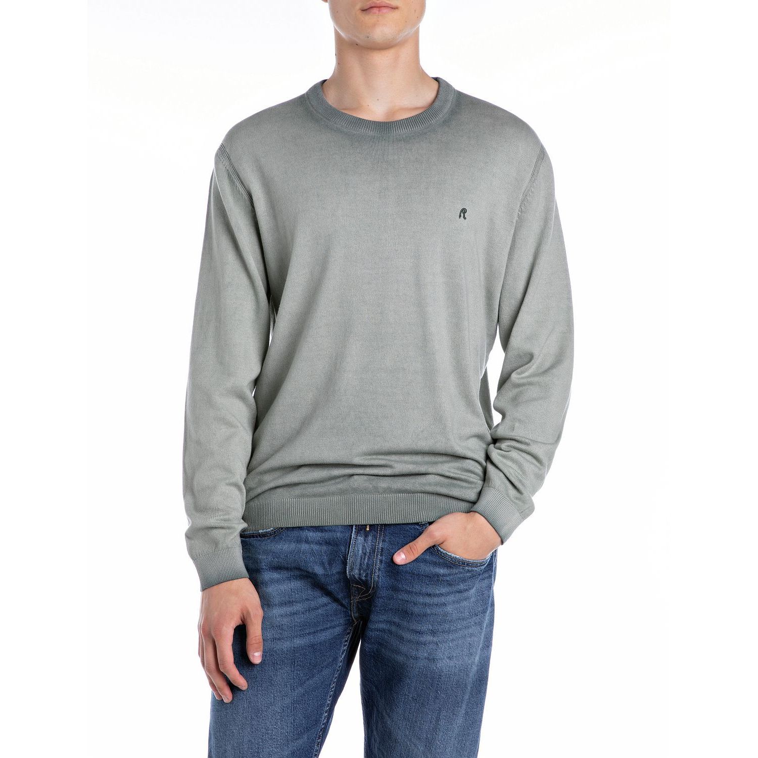 Replay uk4705 g20785a trui mesh olive