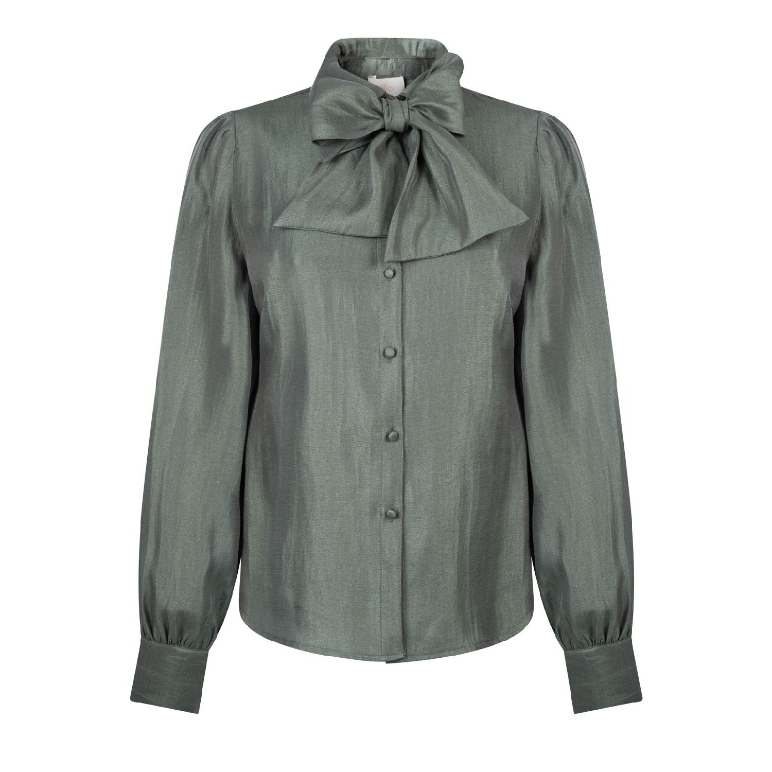 Aaiko veronne tie shimm blouse lightseaweed