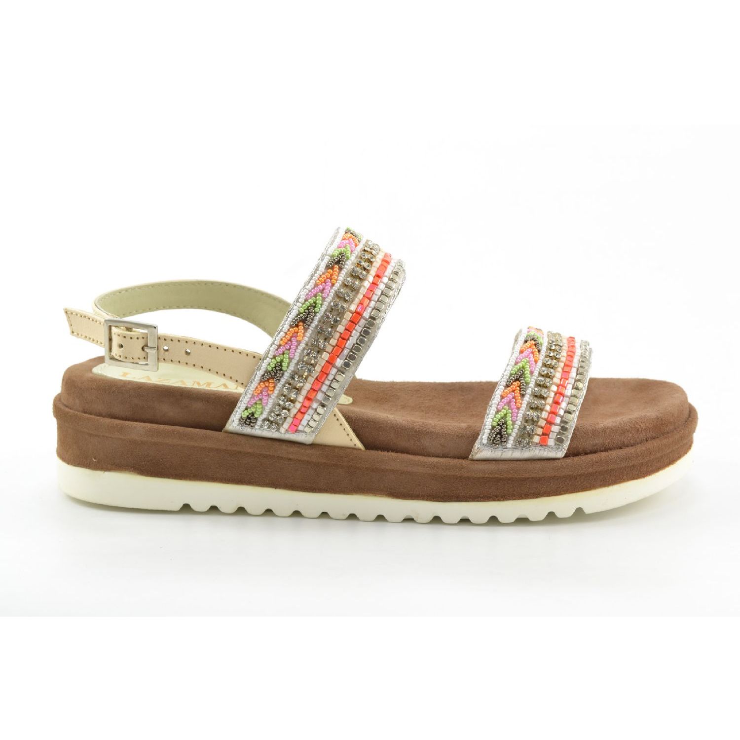Lazamani Offwhite Platform Sandals Beads