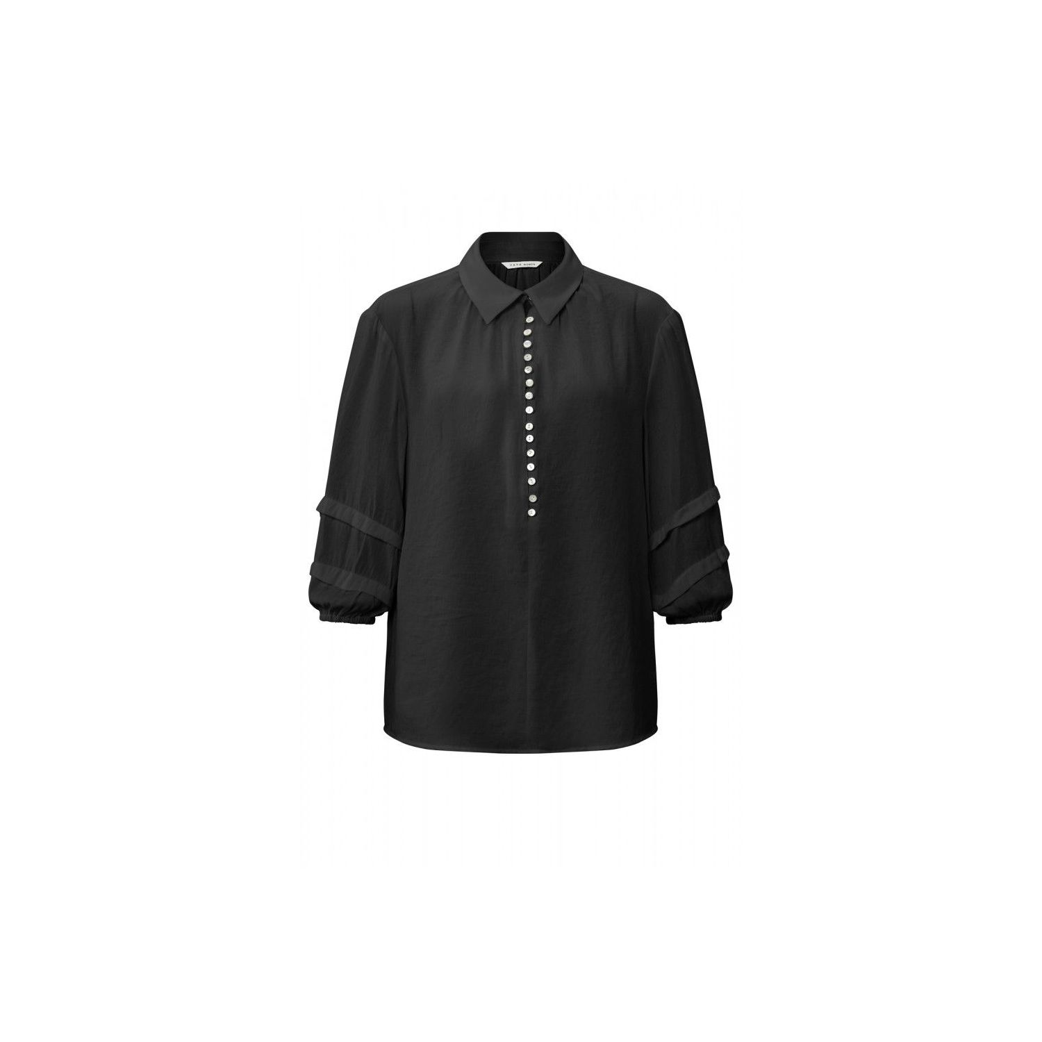 YAYA blouse v neck 7 8 balloon sleeve pirate black online kopen