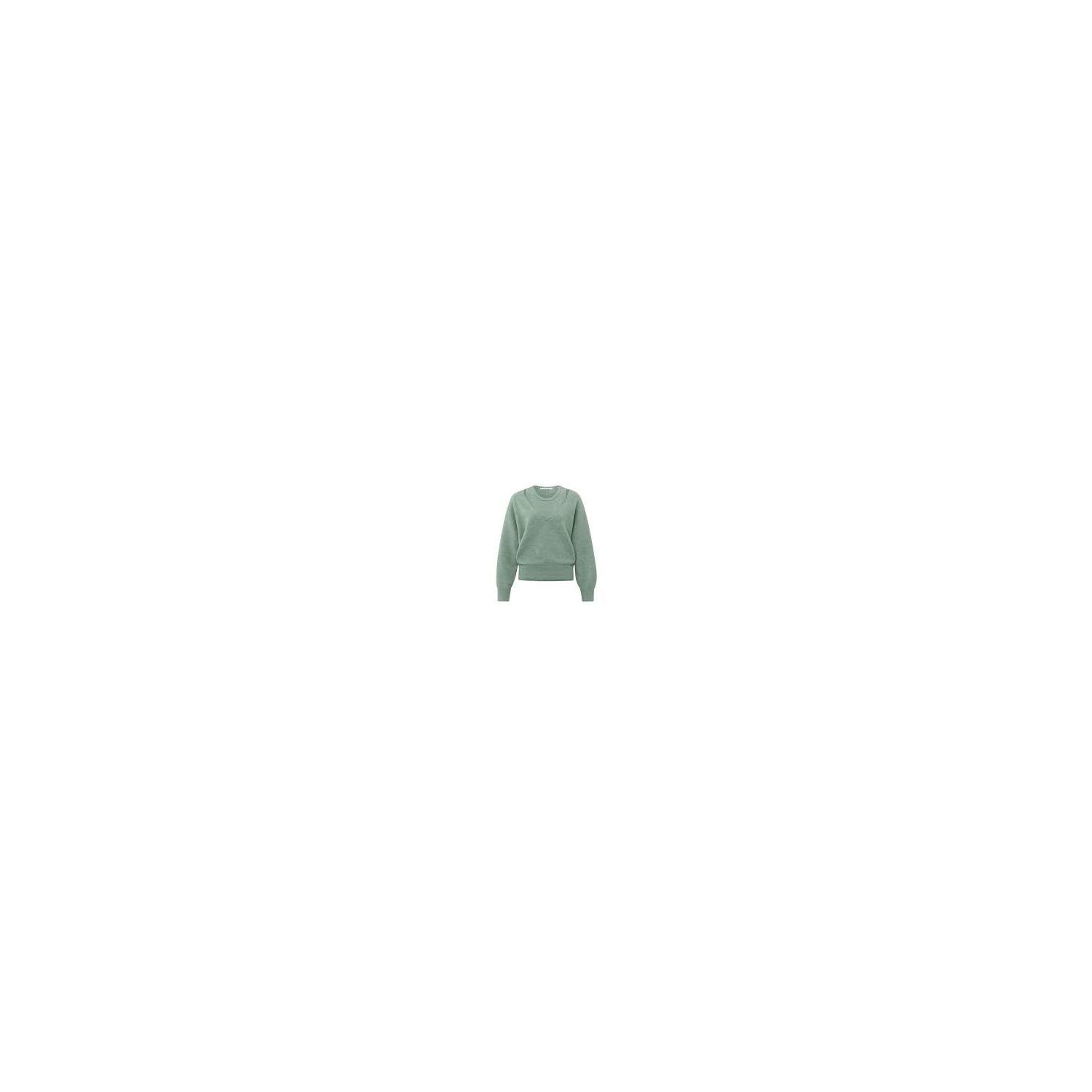 YAYA soft v-neck sweater with top jade green