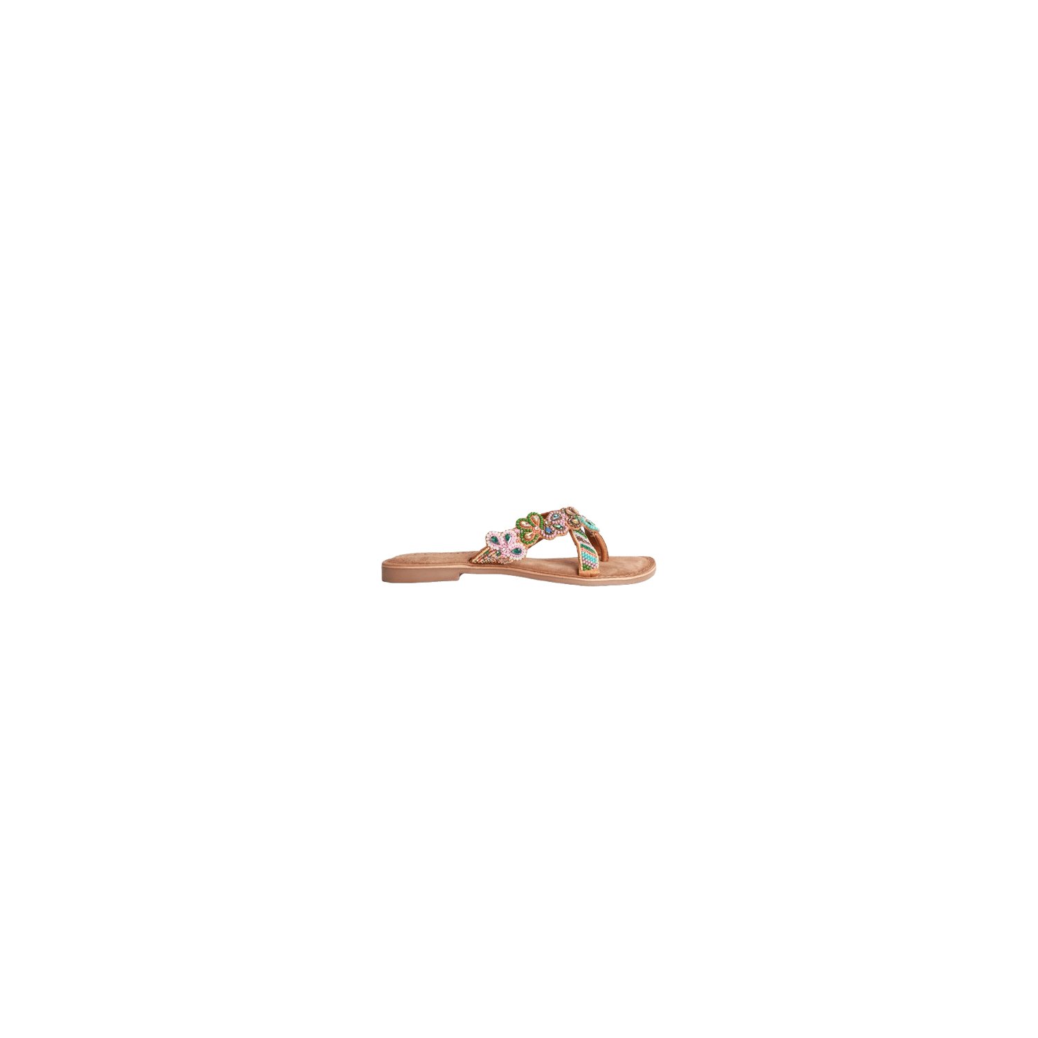 Lazamani Ladies Beads Flower  Slipper Multi