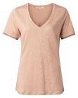 Yaya top v-neck tee with woven cuffs faded rose