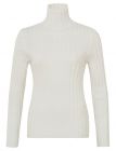 YAYA ribbed swaeter trutle neck close fit w. white