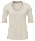 Yaya fitted half sleeve sweater off white knit