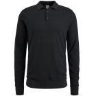 Cast Iron l/s polo cotton modal knitted jet black