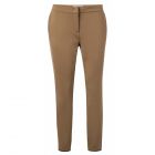 Yaya jers straight trousers zipper ankle brown cl