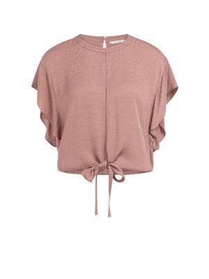 YAYA Flowy knotted top with elastic burlwood pink