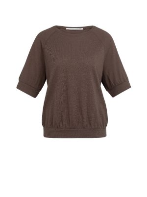 YAYA Top met gebreide structuur chocolate martini 