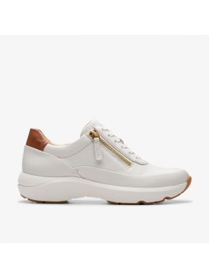 Clarks Tivoli Zip Off White Leather