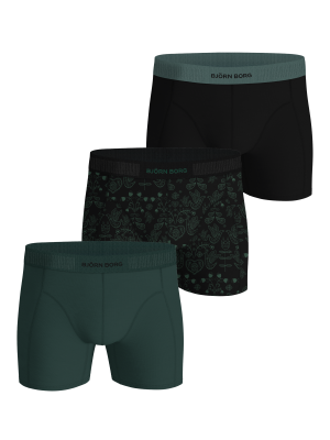 Bjorn borg org cotton boxer 3p zw/print/gro