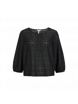 Object objlaila 3/4 sleeve re top noos black