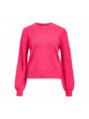 Object objingle l/s re o-neck knit noos raspberry
