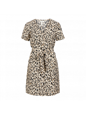 Object objkarina s/s short dress sandshell leopard