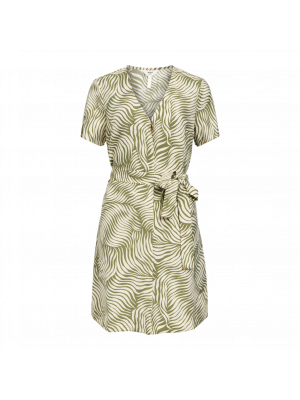 Object objkarina s/s short dress sands olive wavy