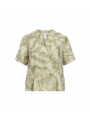Object objkarina s/s v-neck top sandsh olive