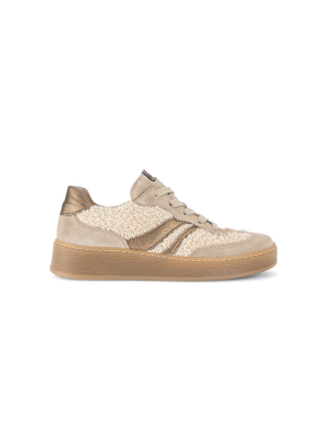 Gabor Sneaker WoolHT Velour Met Panna/Silk/Cacau