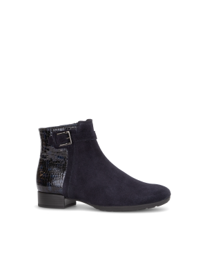 Gabor Laarsje Velour/Krokolak DarkBlu