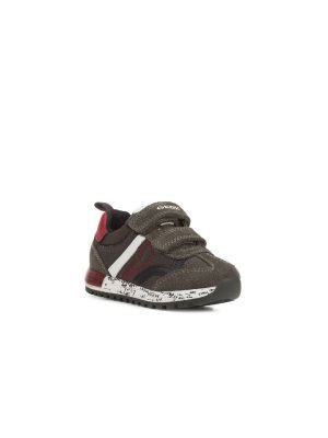 Geox J Alben Boy Nylon Suede Forest/DK Red
