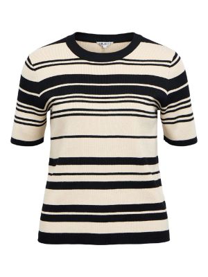 Object objester ss knit pullover noos black/sand