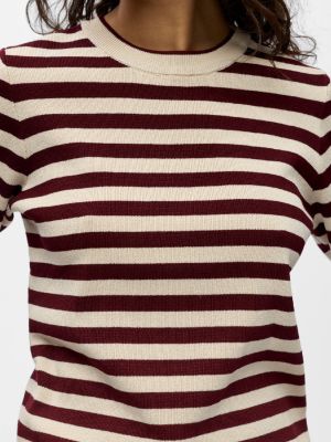 Object objester ss knit pullover sandshell wine