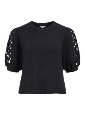 Object objyuki s/s re knit pullover noos black