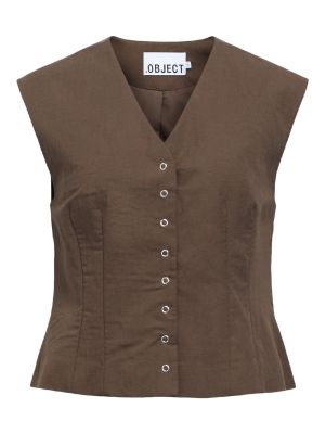 Object objmolly s/l re waistcoat noos seal brown