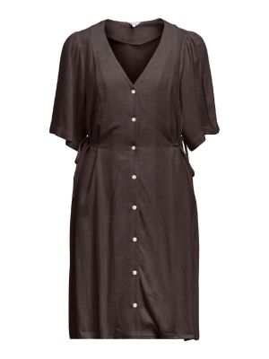 Object objsanne s/s re short dress seal brown