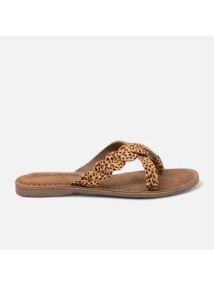 Lazamani Ladies Toe Slipper Leopard