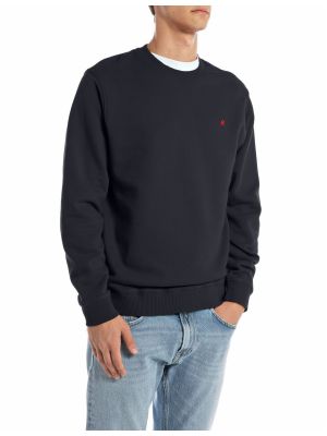 Replay felpa sweatshirt dark navy